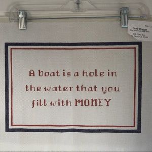 Needlepoint Boat Saying